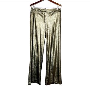 NWT JOIE Wide Leg Gold Coated High Waist Relaxed Soft Lounge Trousers Size 12